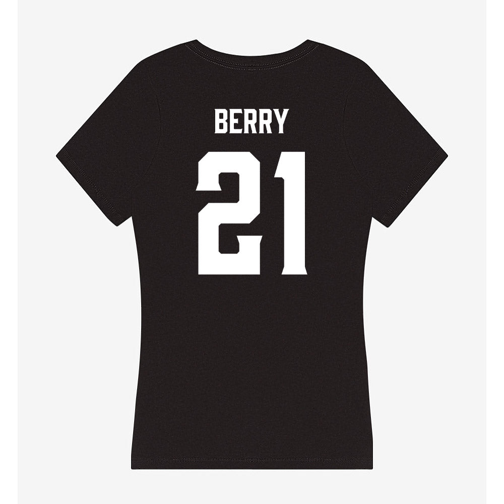 Furman - NCAA Women's Basketball : Tyriana Berry - Women's V-Neck T-Shirt-1