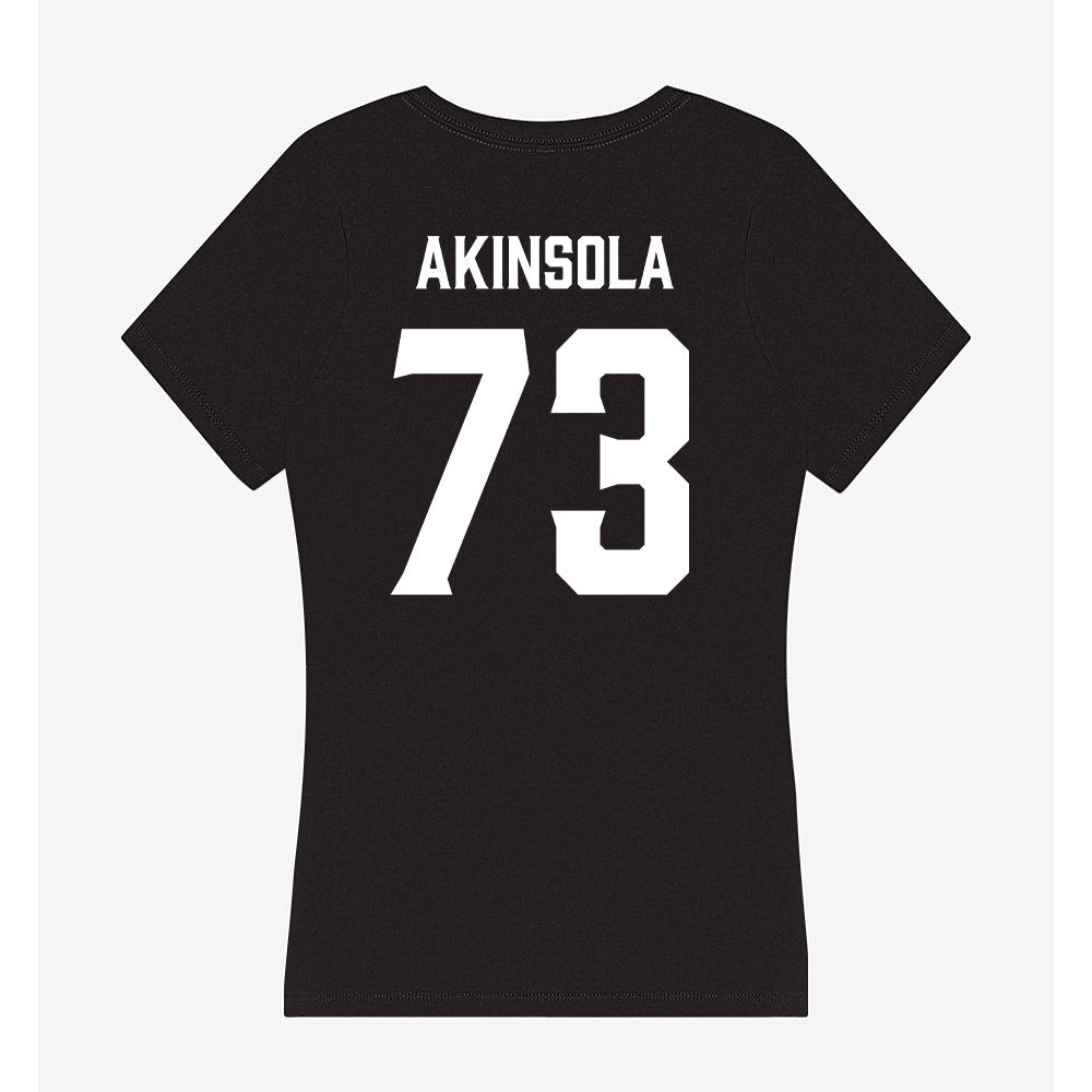Furman - NCAA Football : Noah Akinsola - Women's V-Neck T-Shirt-1