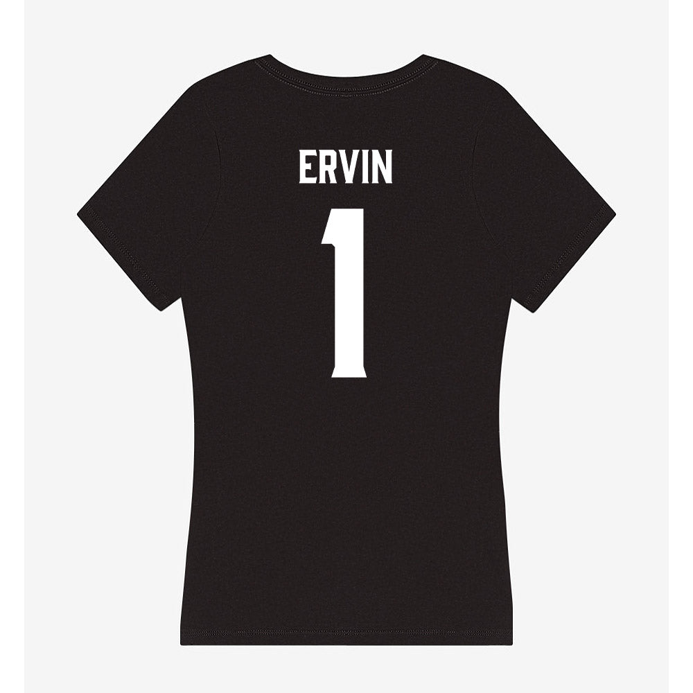 Furman - NCAA Women's Basketball : Alyssa Ervin - Women's V-Neck T-Shirt-1