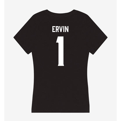 Furman - NCAA Women's Basketball : Alyssa Ervin - Women's V-Neck T-Shirt-1