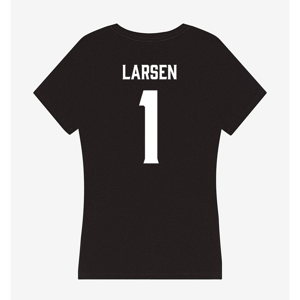 Furman - NCAA Women's Lacrosse : Cassie Larsen - Women's V-Neck T-Shirt-1