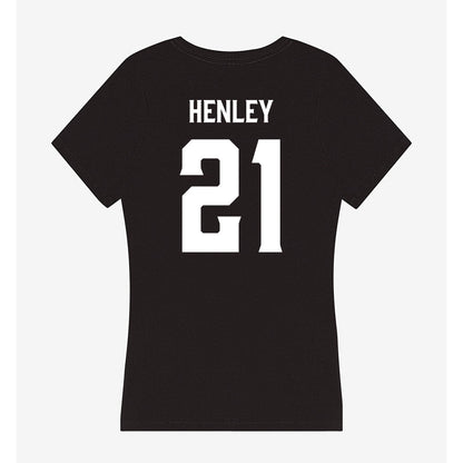 Furman - NCAA Women's Basketball : Niveya Henley - Women's V-Neck T-Shirt-1
