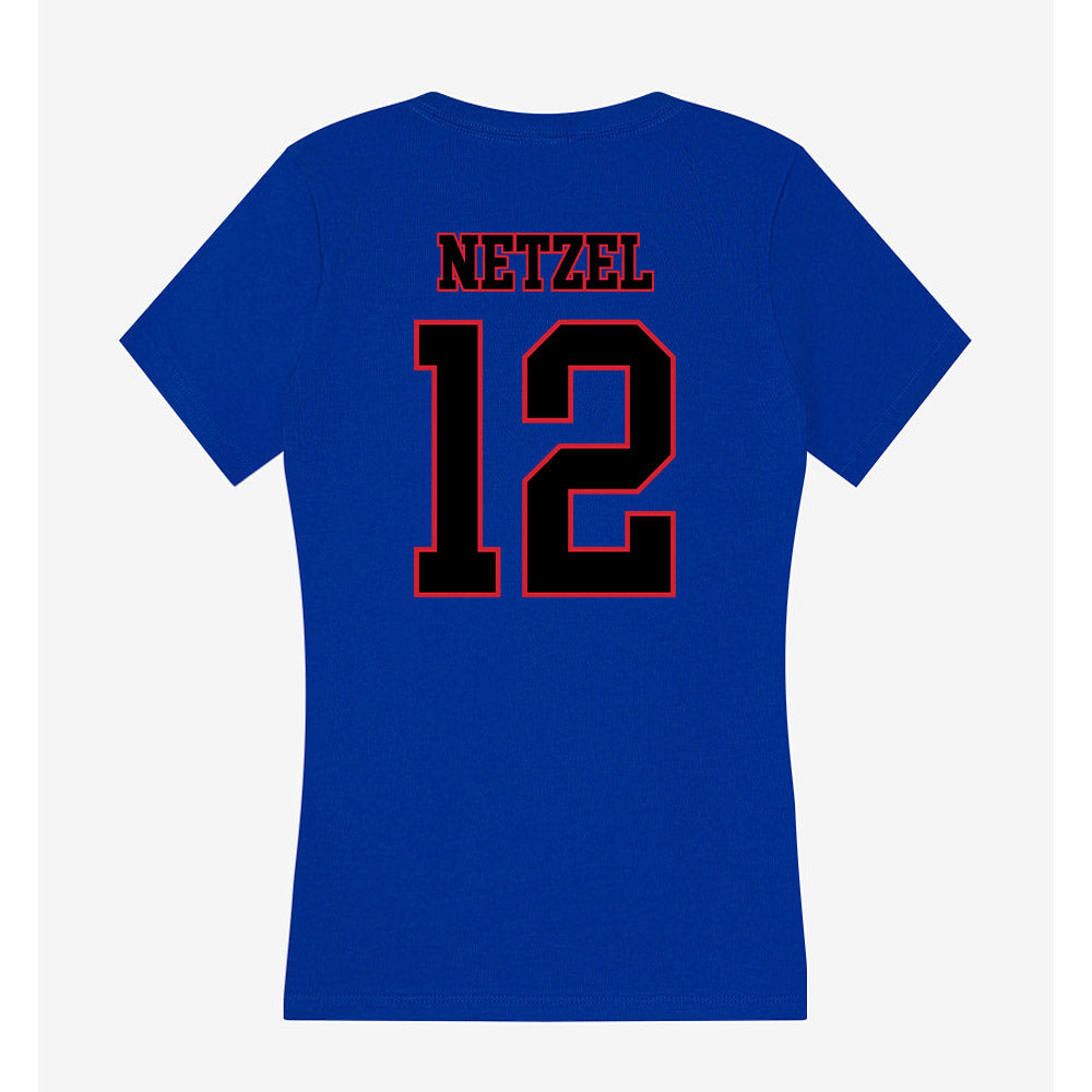 DePaul - NCAA Men's Soccer : Gavin Netzel - Women's V-Neck T-Shirt-1