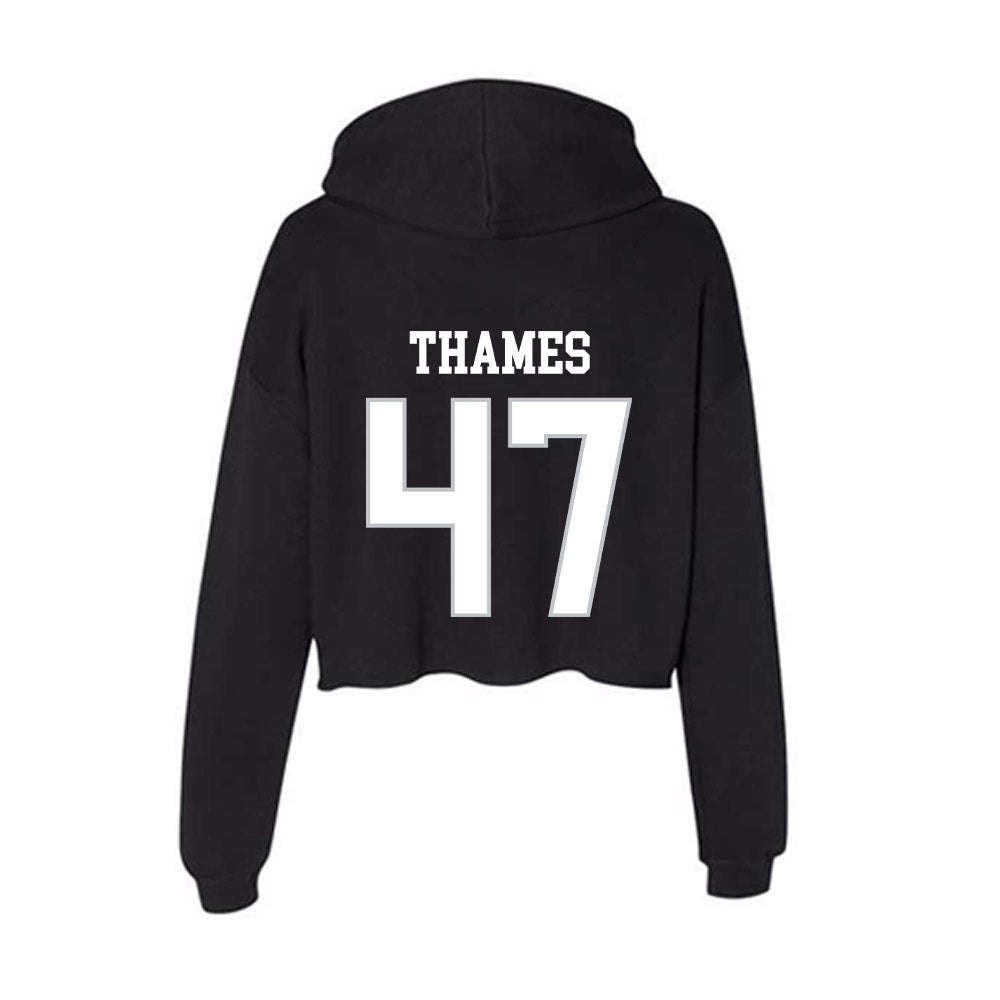 Rice - NCAA Football : Ty Thames - Women's Crop Fleece Hoodie-1