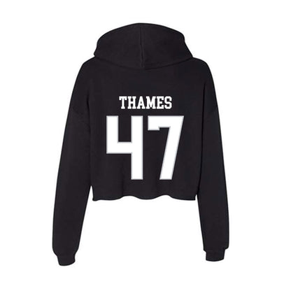Rice - NCAA Football : Ty Thames - Women's Crop Fleece Hoodie-1