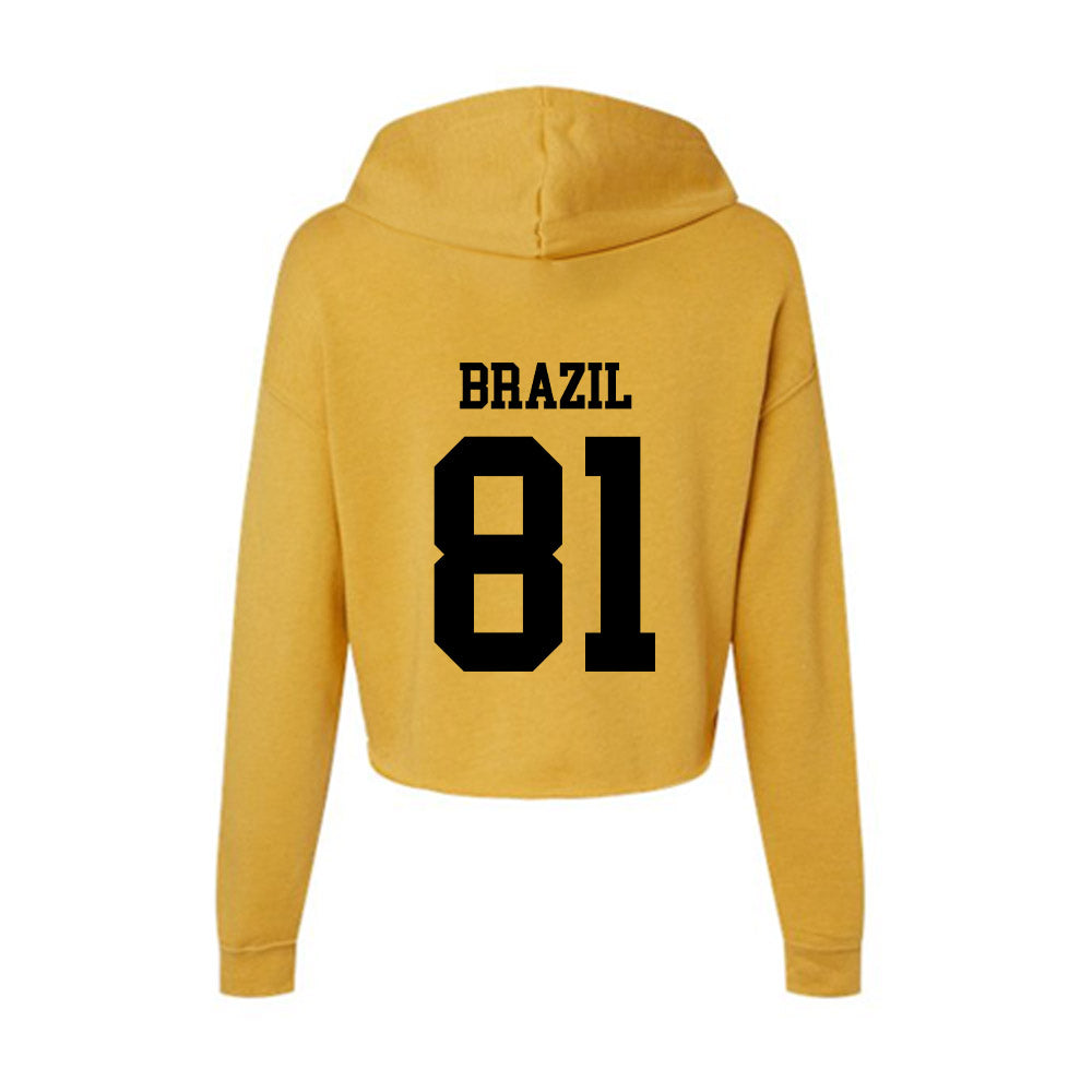 App State - NCAA Football : Derick Brazil - Women's Crop Fleece Hooded Sweatshirt-1