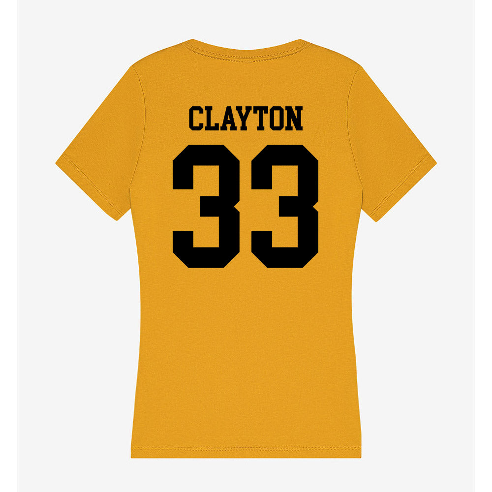 App State - NCAA Men's Basketball : Grant Clayton - Women's V-Neck T-Shirt-1