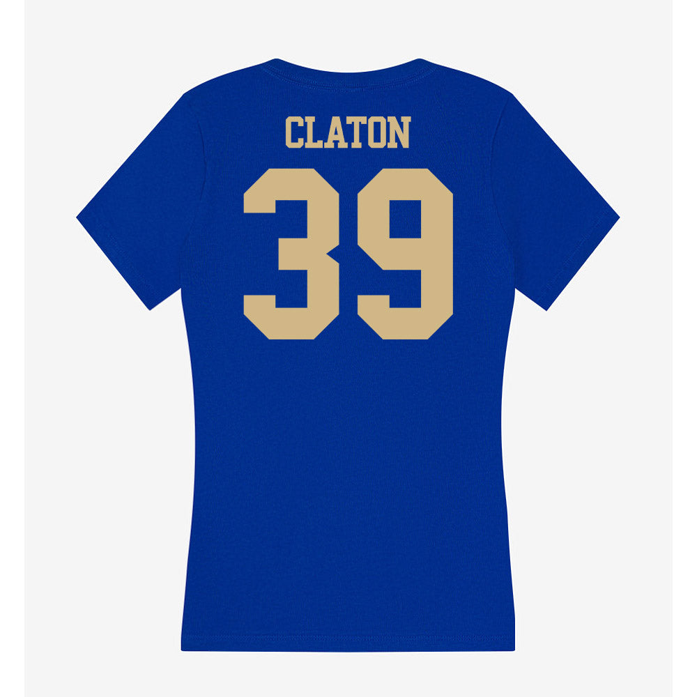 Tulsa - NCAA Football : Zach Claton - Women's V-Neck T-Shirt-1
