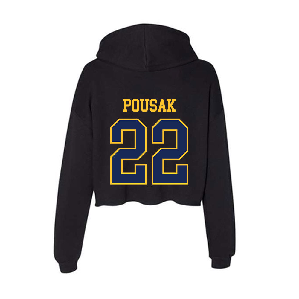 Marquette - NCAA Men's Lacrosse : Ben Pousak - Women's Crop Fleece Hoodie-1