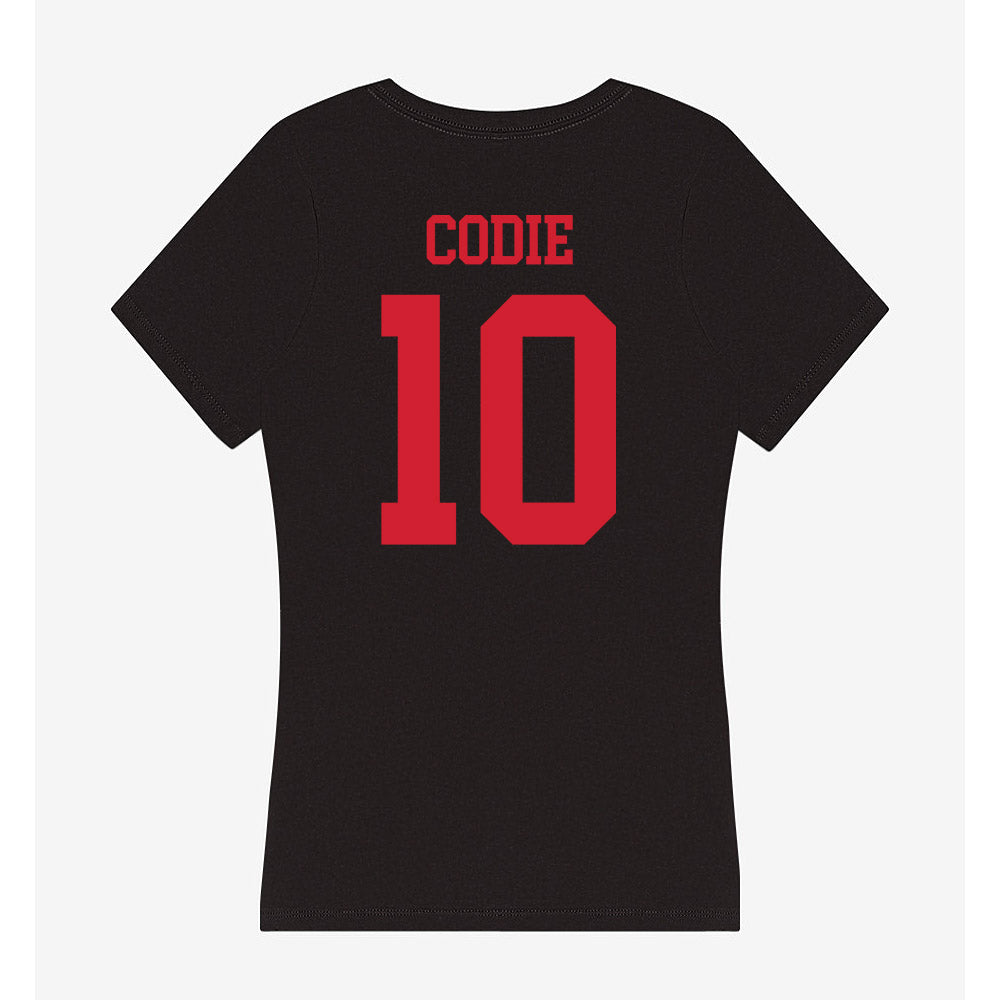SMU - NCAA Men's Basketball : nicolas codie - Women's V-Neck T-Shirt-1
