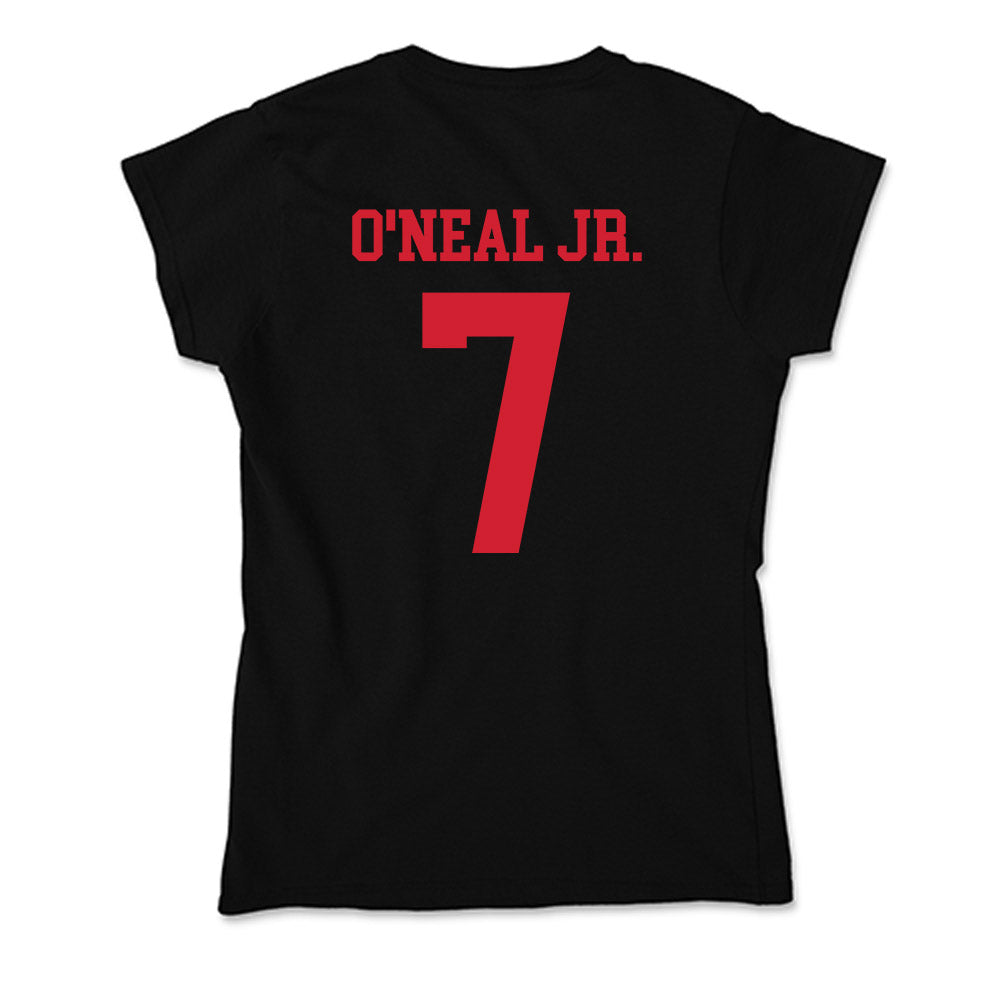 SMU - NCAA Men's Basketball : Jermaine O'Neal Jr. - Soft Style Women’s T-Shirt-1
