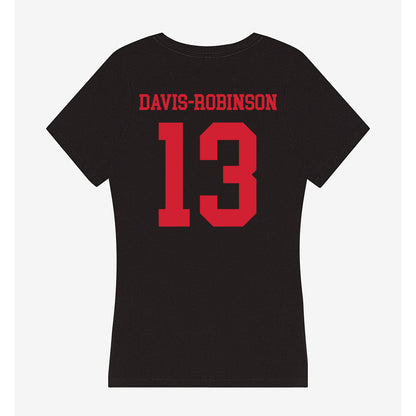 SMU - NCAA Football : Jaelyn Davis-Robinson - Women's V-Neck T-Shirt-1
