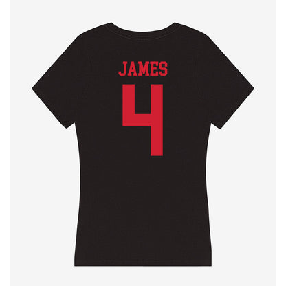 SMU - NCAA Women's Basketball : Shania James - Women's V-Neck T-Shirt-1