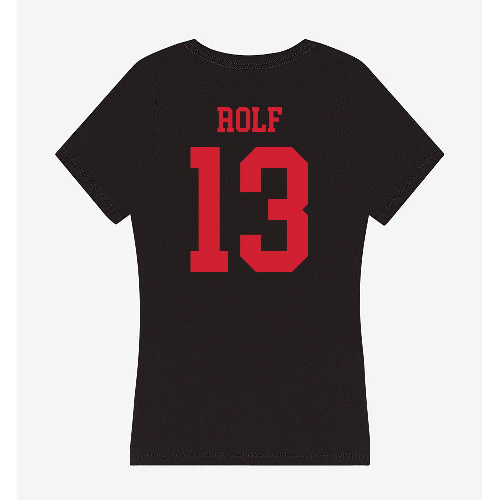 SMU - NCAA Women's Basketball : Mailien Rolf - Women's V-Neck T-Shirt-1