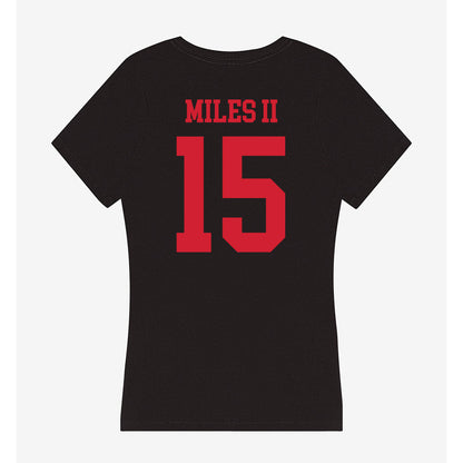 SMU - NCAA Football : Aljour Miles II - Women's V-Neck T-Shirt-1