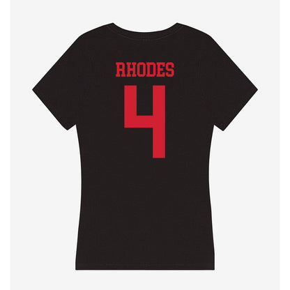 SMU - NCAA Football : Link Rhodes - Women's V-Neck T-Shirt-1