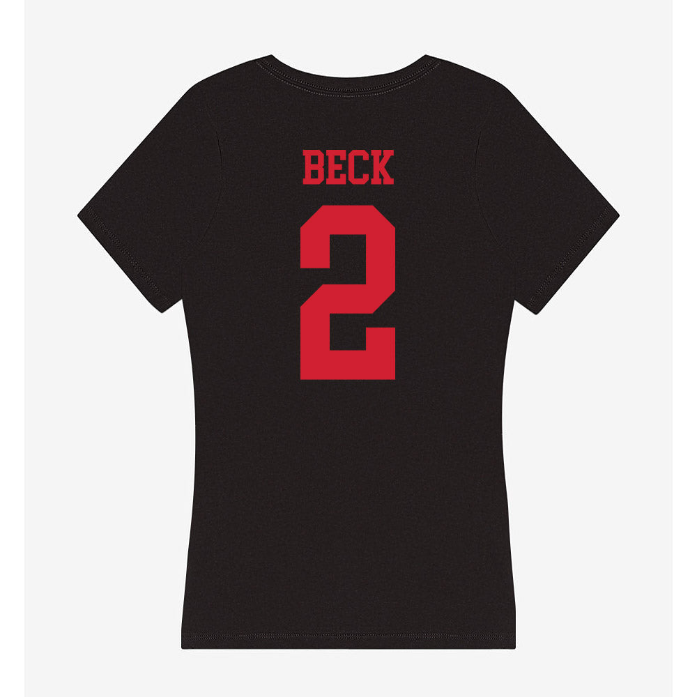 SMU - NCAA Women's Soccer : Kamiya Beck - Women's V-Neck T-Shirt-1