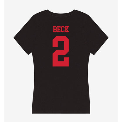 SMU - NCAA Women's Soccer : Kamiya Beck - Women's V-Neck T-Shirt-1
