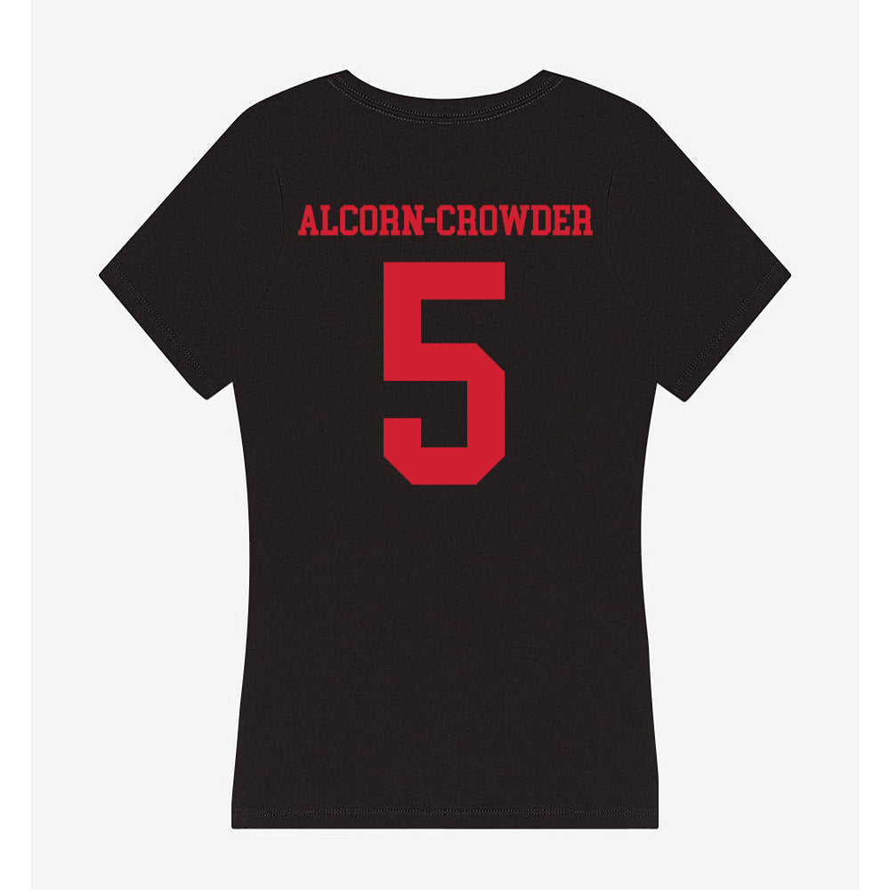 SMU - NCAA Football : Malcolm Alcorn-Crowder - Women's V-Neck T-Shirt-1