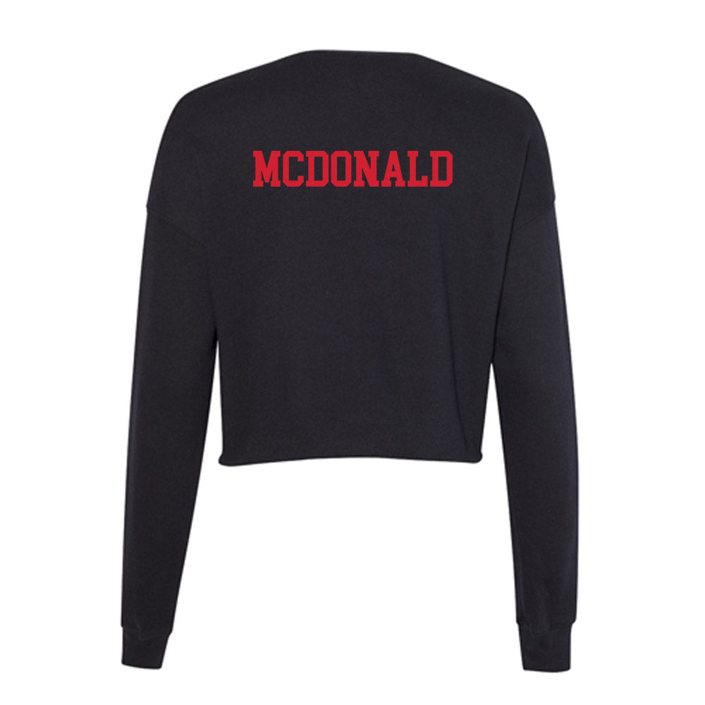 SMU - NCAA Men's Tennis : Noah McDonald - Women's Cropped Crew Fleece-1