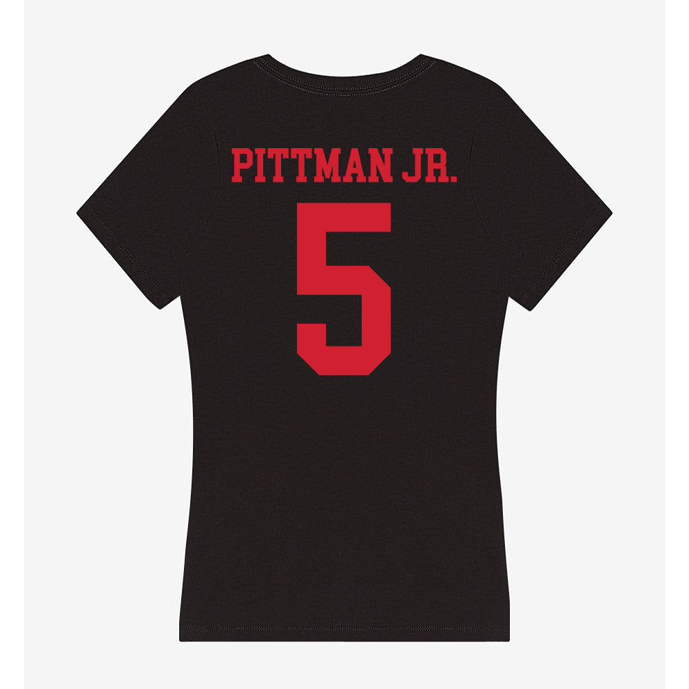SMU - NCAA Football : Randy Pittman Jr. - Women's V-Neck T-Shirt-1