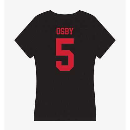 SMU - NCAA Women's Basketball : Zoe Osby - Women's V-Neck T-Shirt-1