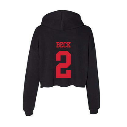SMU - NCAA Women's Soccer : Kamiya Beck - Women's Crop Fleece Hoodie-1