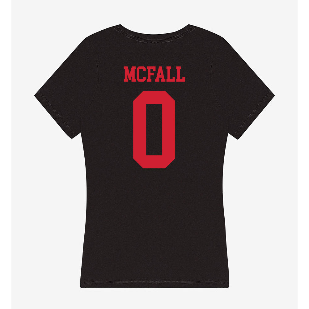 SMU - NCAA Football : Derrick McFall - Women's V-Neck T-Shirt-1