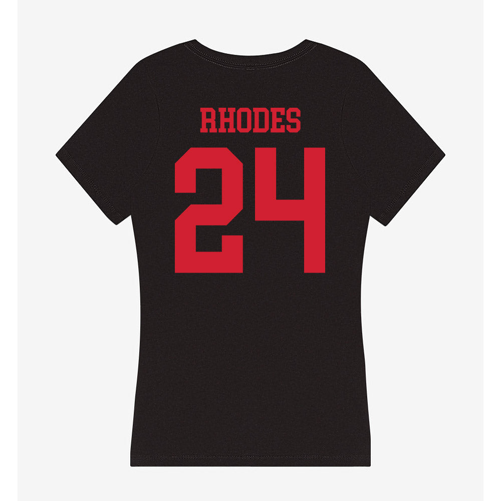 SMU - NCAA Football : Link Rhodes - Women's V-Neck T-Shirt-1