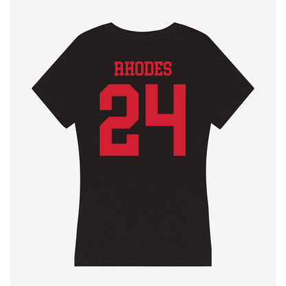 SMU - NCAA Football : Link Rhodes - Women's V-Neck T-Shirt-1