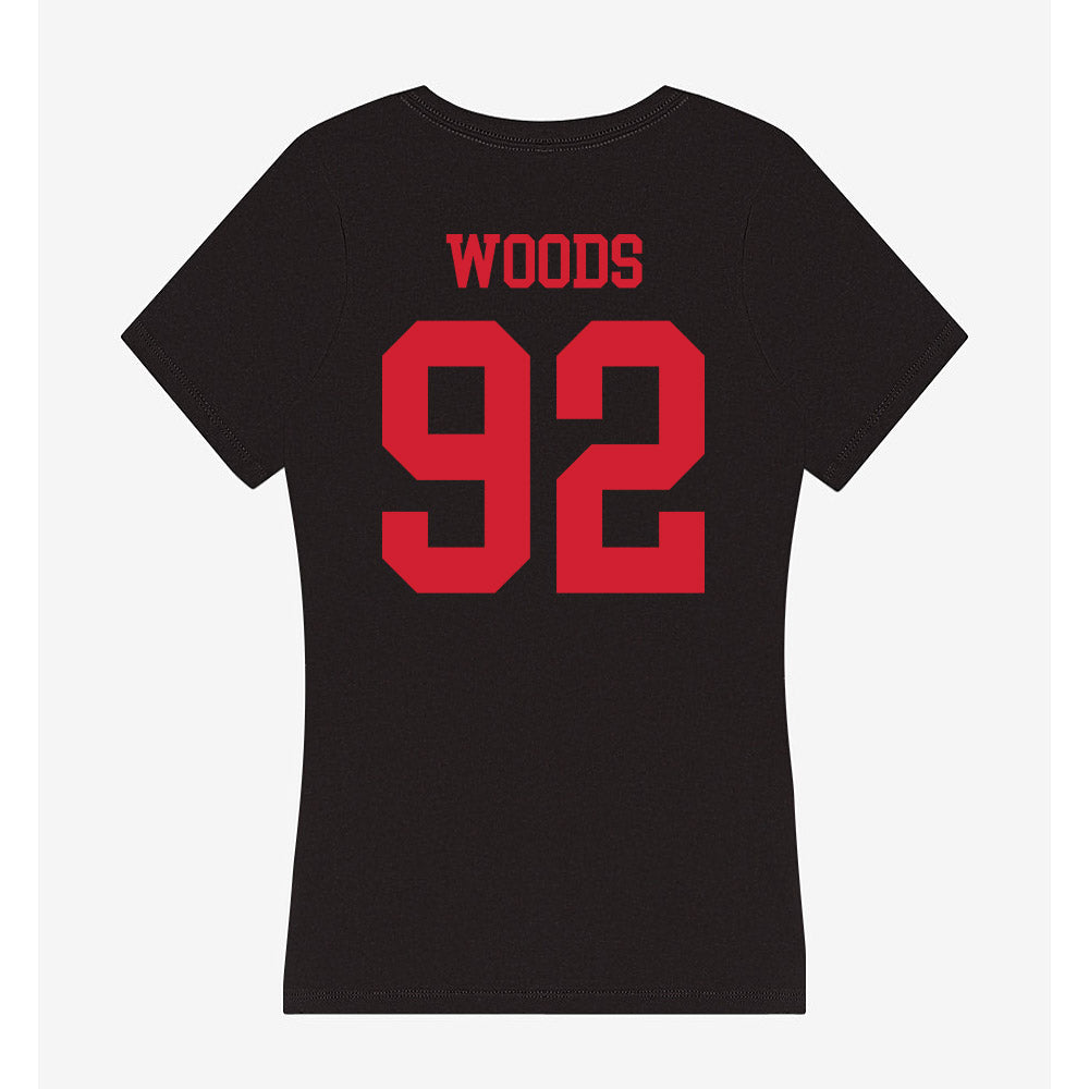 SMU - NCAA Football : Hudson Woods - Women's V-Neck T-Shirt-1