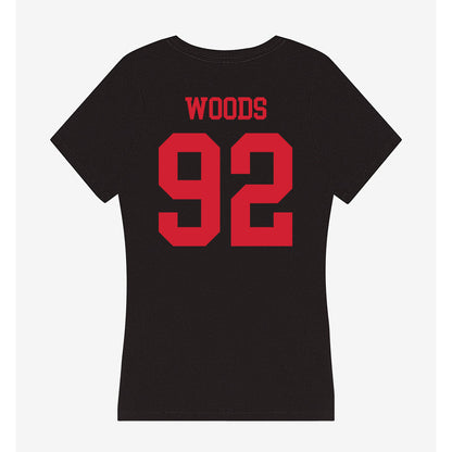 SMU - NCAA Football : Hudson Woods - Women's V-Neck T-Shirt-1