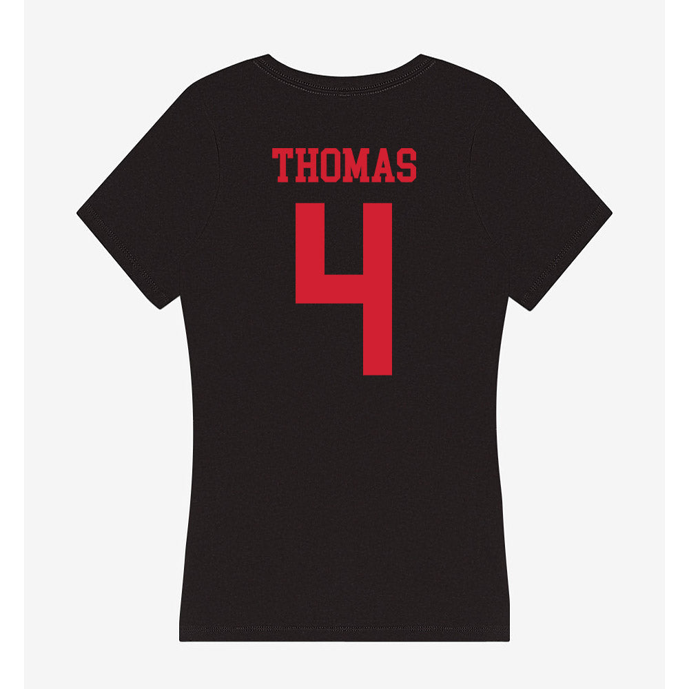 SMU - NCAA Football : Jayvon Thomas - Women's V-Neck T-Shirt-1