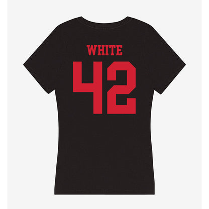 SMU - NCAA Women's Basketball : Roxy White - Women's V-Neck T-Shirt-1