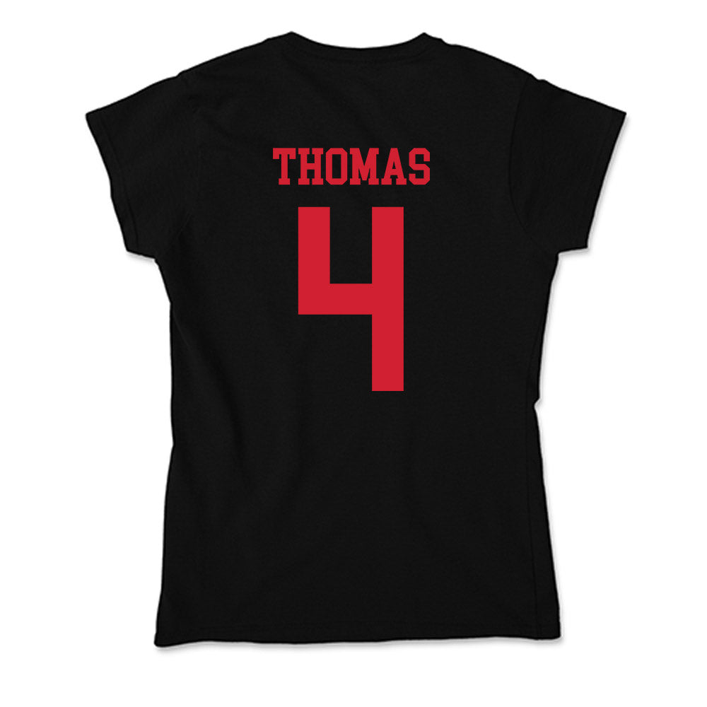 SMU - NCAA Football : Jayvon Thomas - Soft Style Women’s T-Shirt-1