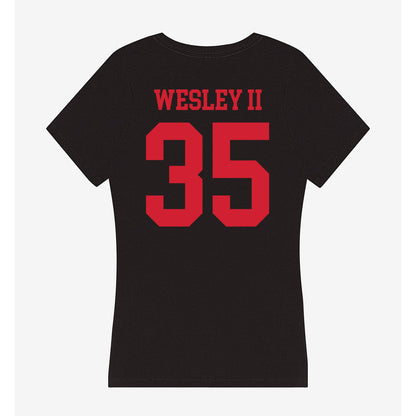 SMU - NCAA Football : Dante Wesley II - Women's V-Neck T-Shirt-1