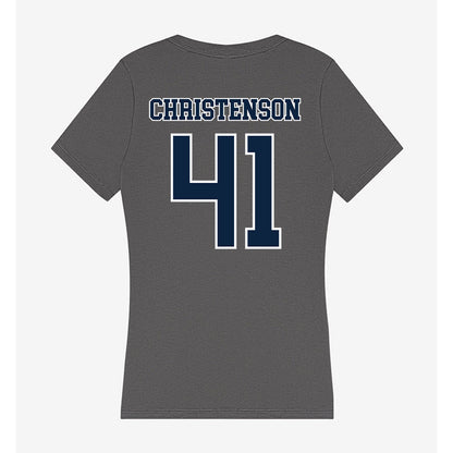 Xavier - NCAA Baseball : Carter Christenson - Women's V-Neck T-Shirt-1