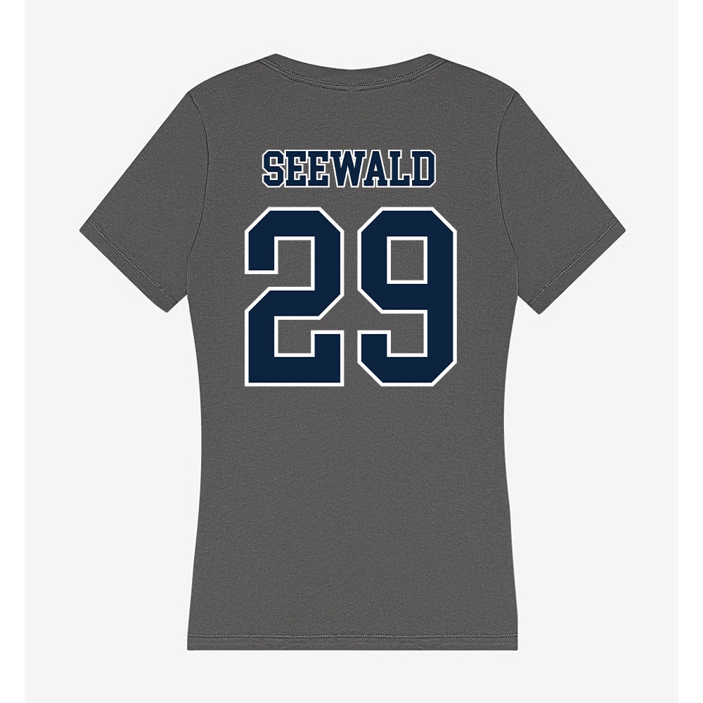 Xavier - NCAA Women's Lacrosse : Julia Seewald - Women's V-Neck T-Shirt-1