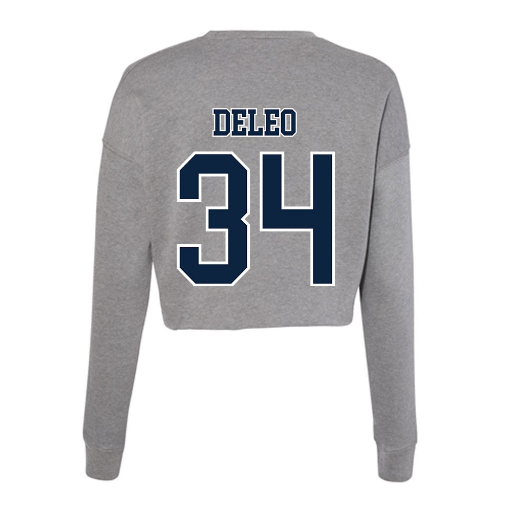Xavier - NCAA Baseball : Asher DeLeo - Women's Cropped Crew Fleece-1