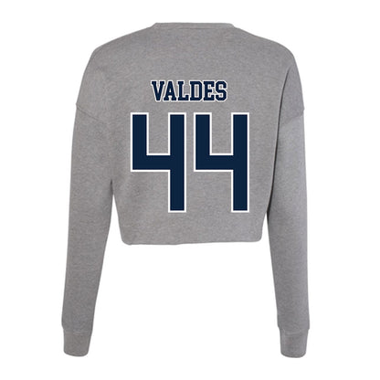Xavier - NCAA Baseball : Jorge Valdes - Women's Cropped Crew Fleece-1