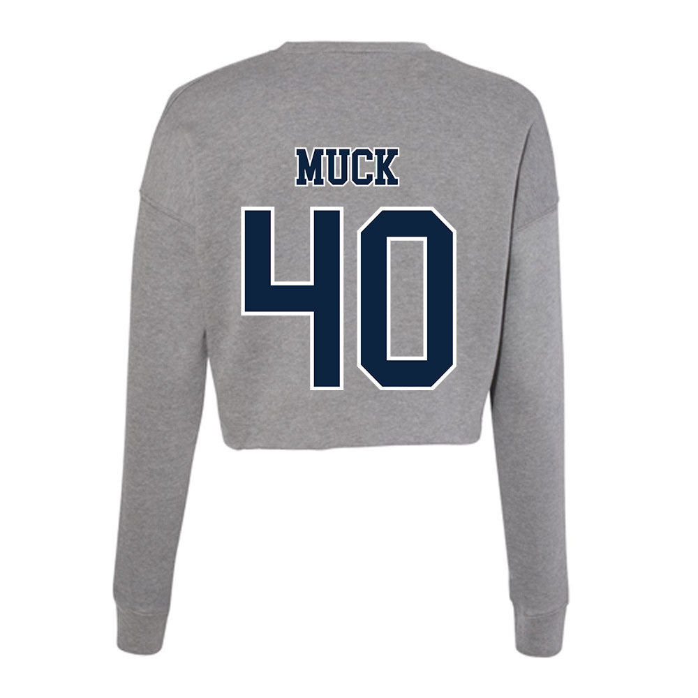 Xavier - NCAA Baseball : Karter Muck - Women's Cropped Crew Fleece-1