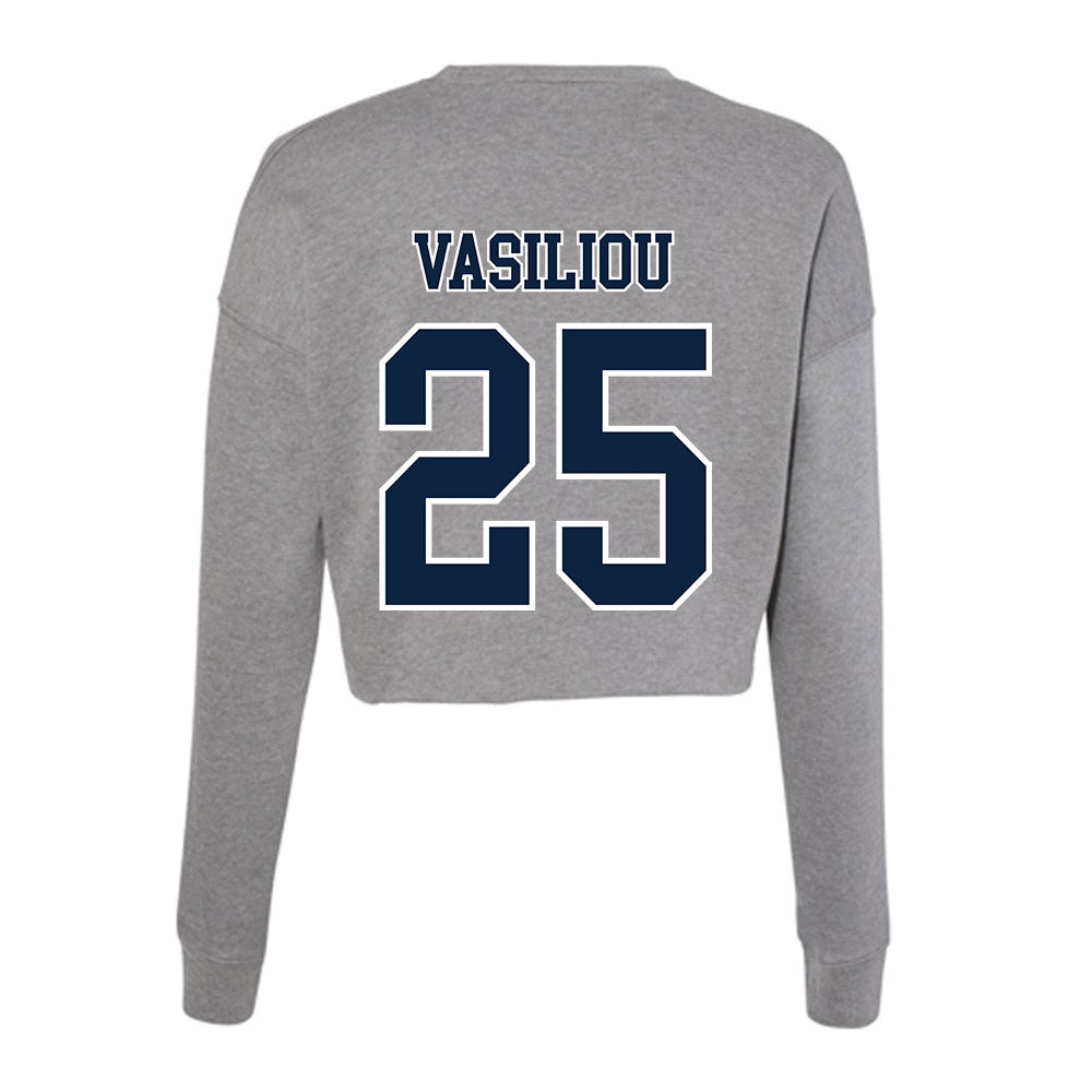 Xavier - NCAA Baseball : Evan Vasiliou - Women's Cropped Crew Fleece-1