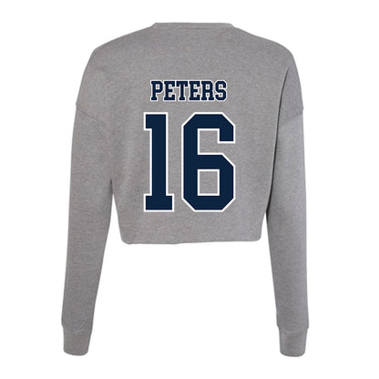 Xavier - NCAA Baseball : Eddie Peters - Women's Cropped Crew Fleece-1