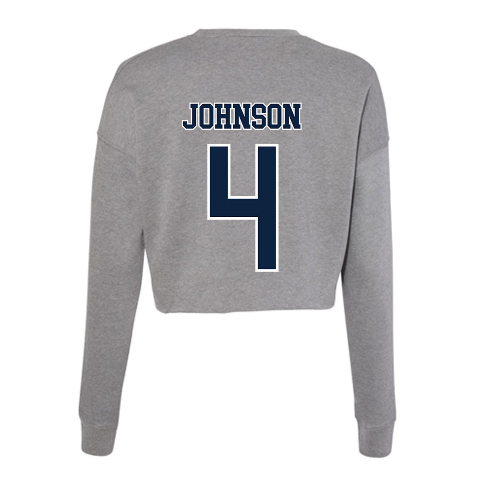 Xavier - NCAA Baseball : Peter Johnson - Women's Cropped Crew Fleece-1