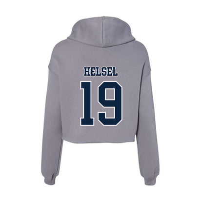 Xavier - NCAA Baseball : Garrett Helsel - Women's Crop Fleece Hoodie-1