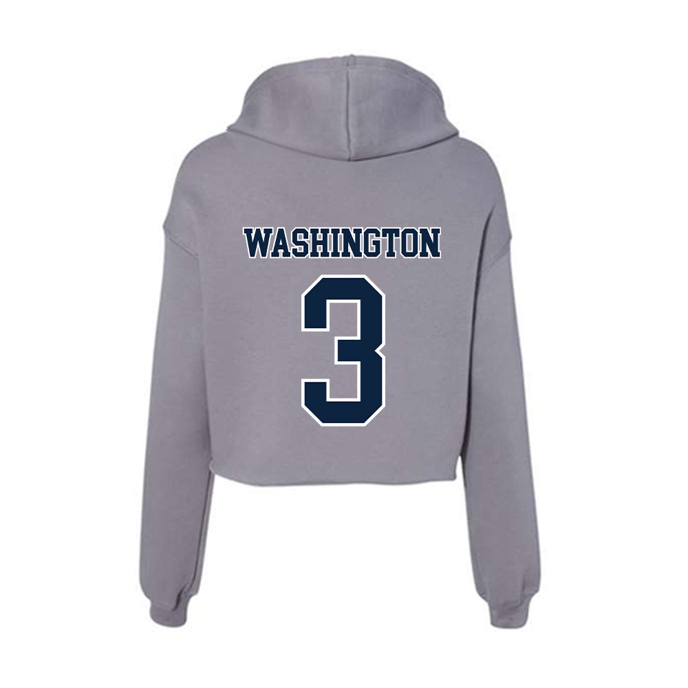 Xavier - NCAA Men's Basketball : Tru Washington - Women's Crop Fleece Hooded Sweatshirt-1