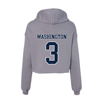Xavier - NCAA Men's Basketball : Tru Washington - Women's Crop Fleece Hooded Sweatshirt-1