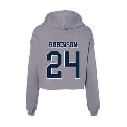 Xavier - NCAA Baseball : Cooper Robinson - Women's Crop Fleece Hoodie-1