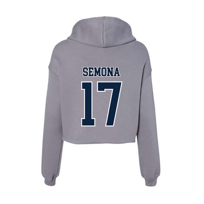 Xavier - NCAA Women's Volleyball : Gabby Semona - Women's Crop Fleece Hoodie-1