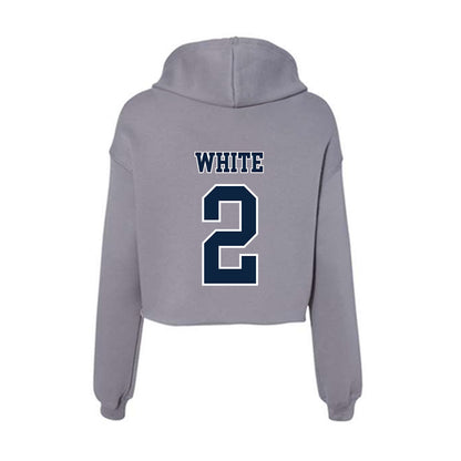 Xavier - NCAA Women's Basketball : Savannah White - Women's Crop Fleece Hoodie-1